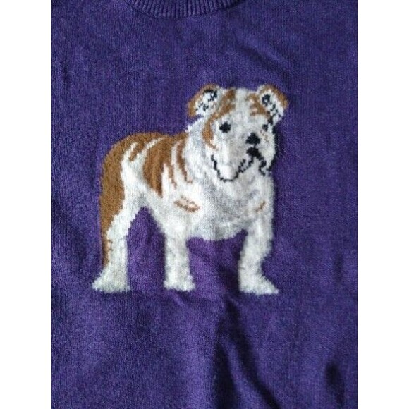Tommy Hilfiger Vintage Cotton Knit Bulldog Sweater Academia Designer Soho SzM - Picture 2 of 5